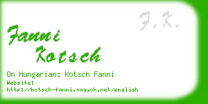 fanni kotsch business card